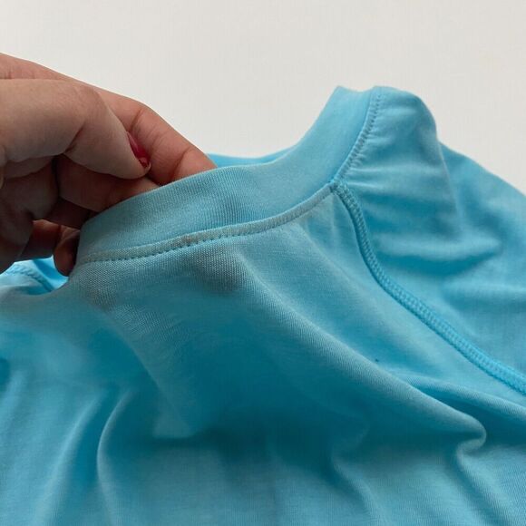 Under Armour LOOSE Blue Long Sleeve Open Back Activewear T-Shirt Tee Size Small - Picture 5 of 8